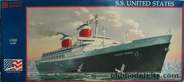Glencoe 1/400 Ocean Liner SS United States - United States Lines, 09301 plastic model kit